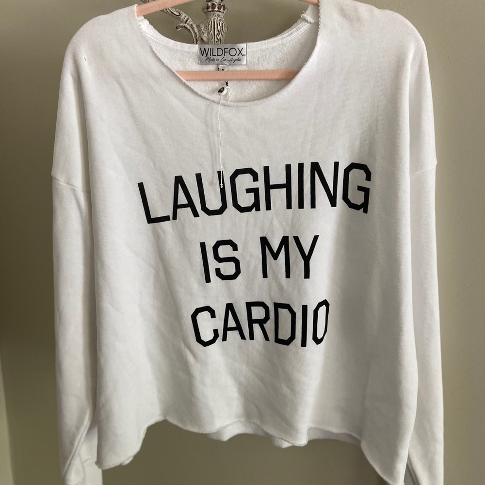 Wildfox Laughing is My Cardio Sweater Small